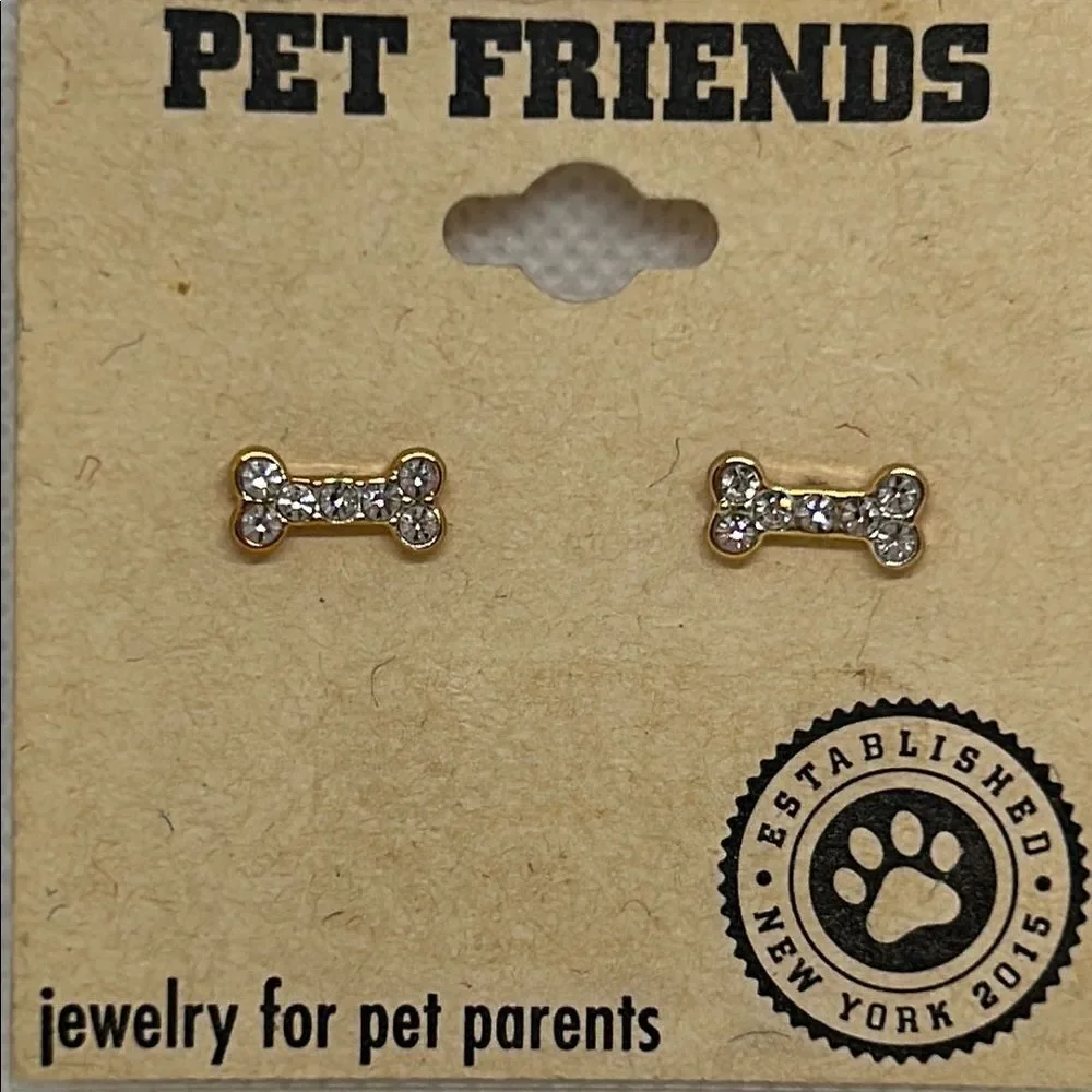 FRIENDS Gold Bone Earrings for Pet Parents